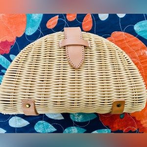 NWT J Crew wicker clutch. Summer necessity!